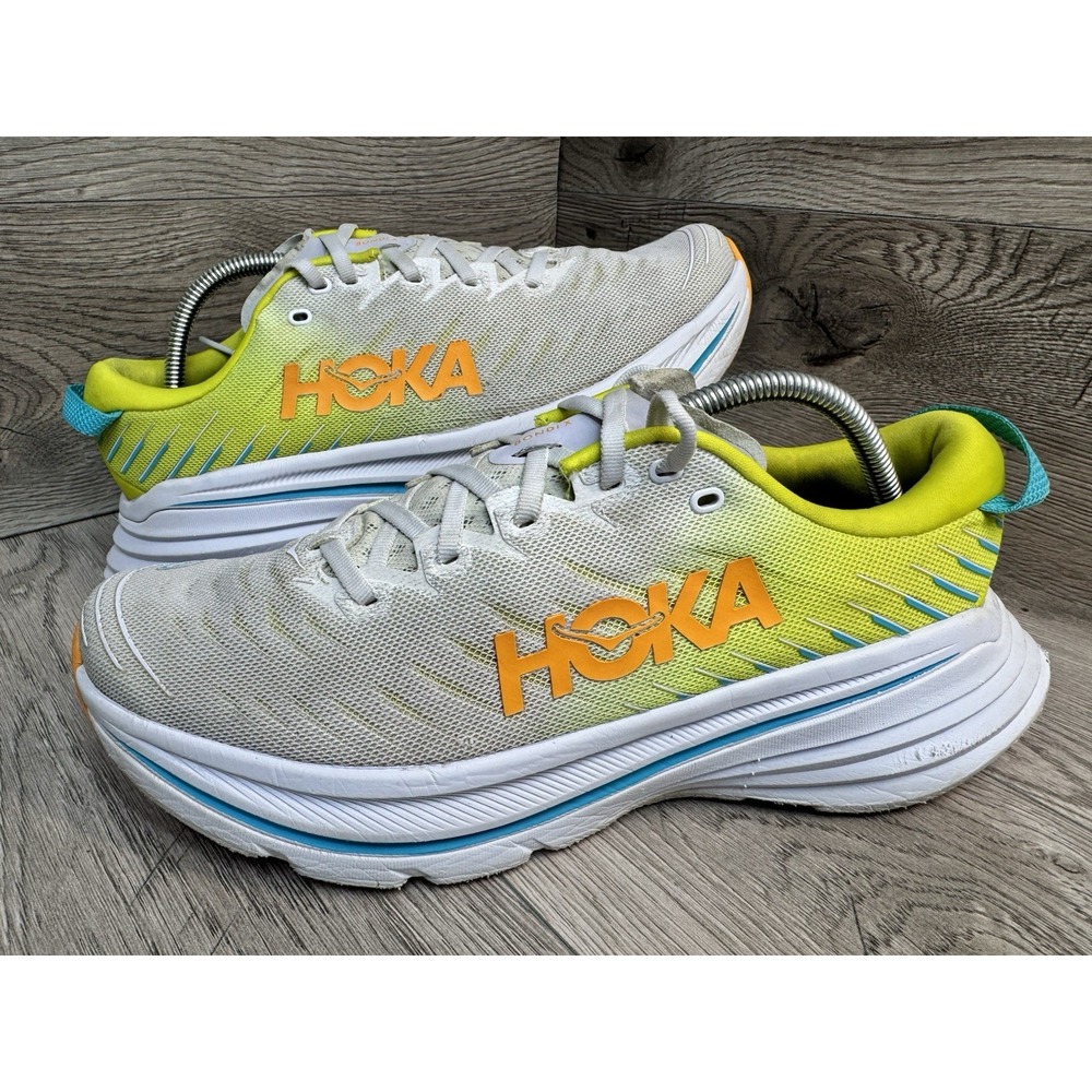 Hoka One One Bondi X White / Evening Primrose Green-ish Shoes Mens Size 10 D